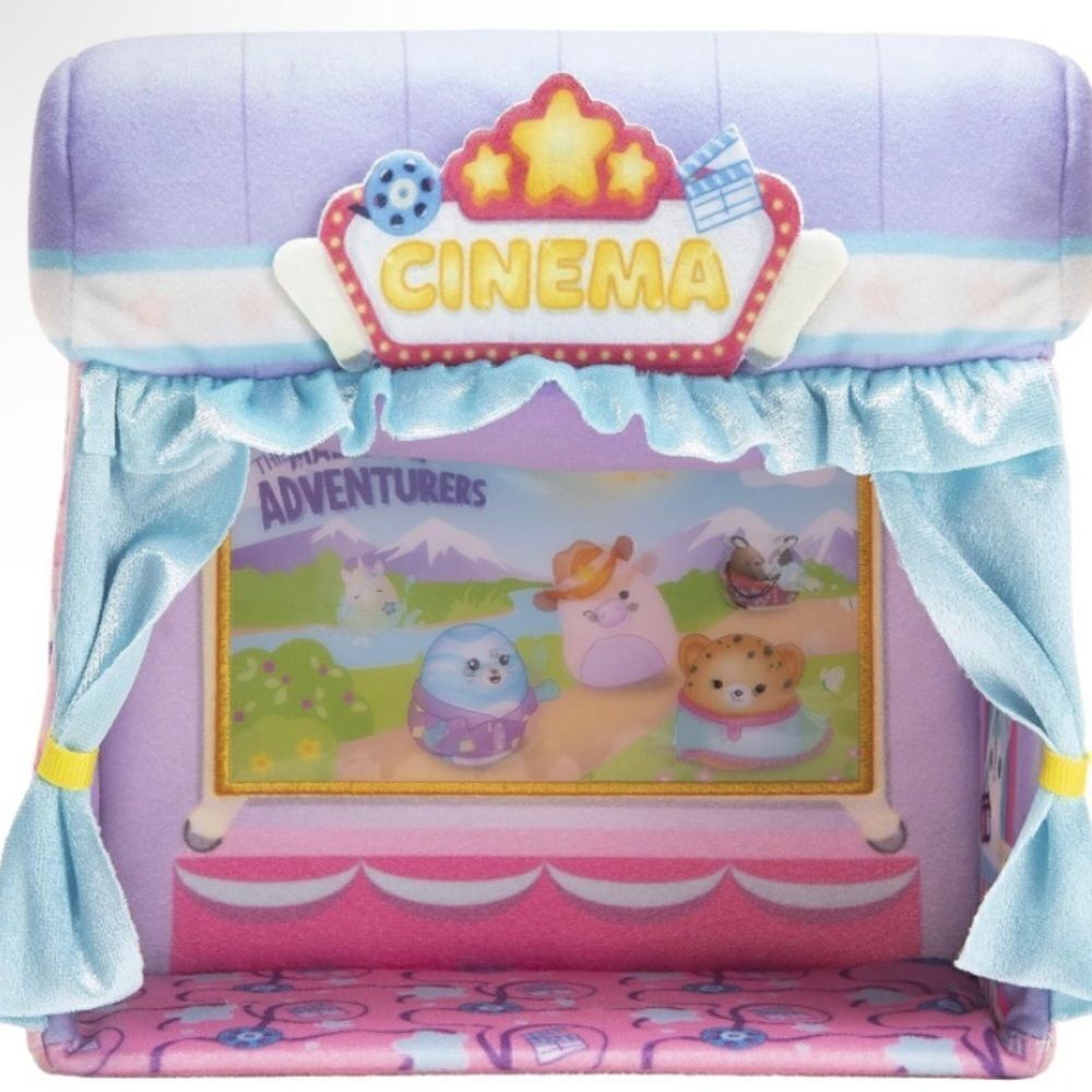 Squishville Cinema box with 2 vehicles  no cardboard box or bird squishville